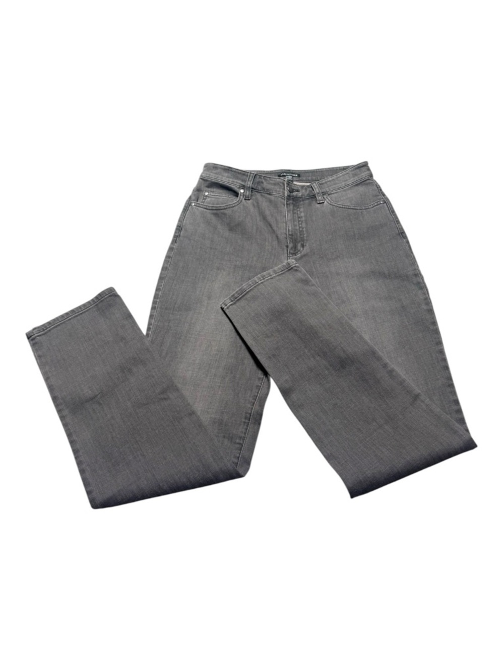 Eileen Fisher Women’s 4 Gray Denim Jeans Minimalist Designer Quiet Luxury